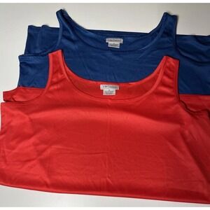 CW Classics Women's Plus 1X Essential Tank Top Red & Blue Bundle NWOT
